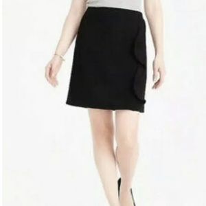 NWT J.Crew Ruffle-front mini skirt in double-serge wool Black SZ-0